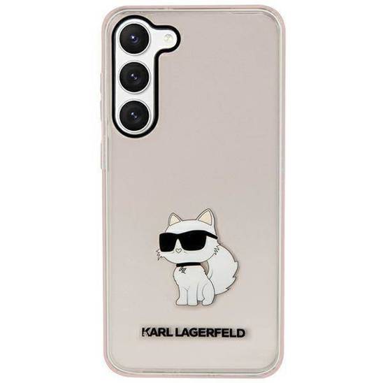 Original Case SAMSUNG GALAXY S23+ Karl Lagerfeld Hardcase Ikonik Choupette (KLHCS23MHNCHTCP) pink