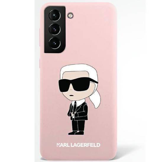 Original Case SAMSUNG GALAXY S23 Karl Lagerfeld Hardcase Silicone Ikonik (KLHCS23LSNIKBCP) pink