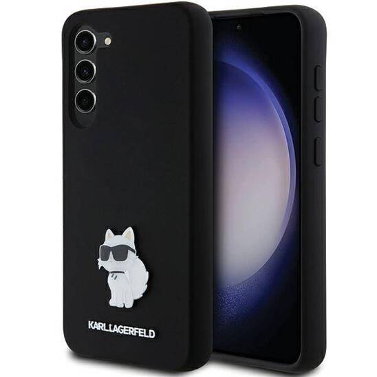 Original Case SAMSUNG GALAXY S23+ Karl Lagerfeld Silicone Choupette Metal Pin (KLHCS23MSMHCNPK) black