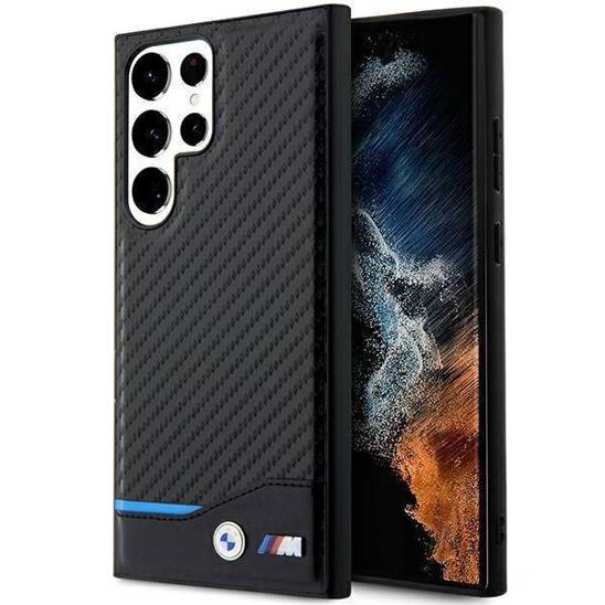 Original Case SAMSUNG GALAXY S23 ULTRA BMW Leather Carbon (BMHCS23L22NBCK) black