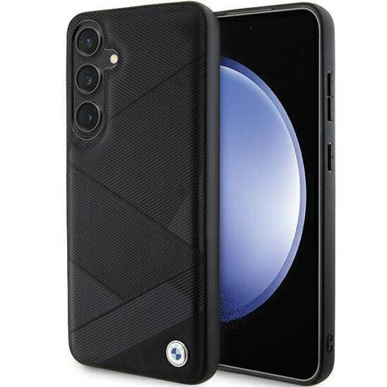 Original Case SAMSUNG GALAXY S24+ BMW Hardcase Signature Leather Crossing Lines Pattern (BMHCS24M23RCGPK) black