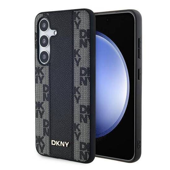 Original Case SAMSUNG GALAXY S24+ DKNY Hardcase Leather Checkered Mono Pattern MagSafe (DKHMS24MPCPVSLK) black