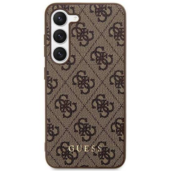 Original Case SAMSUNG GALAXY S24+ Guess Hard Case 4G Metal Gold Logo (GUHCS24MG4GFBR) brown