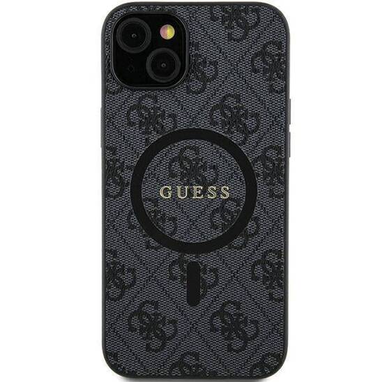 Original Case SAMSUNG GALAXY S24 Guess Hardcase 4G Collection Leather Metal Logo MagSafe (GUHMS24SG4GFRK) black