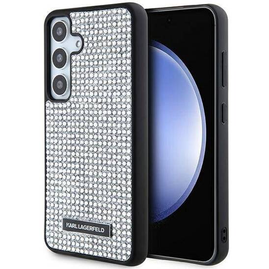 Original Case SAMSUNG GALAXY S24 Karl Lagerfeld Hardcase Rhinestone Metal Logo (KLHCS24SHDSPRS) silver