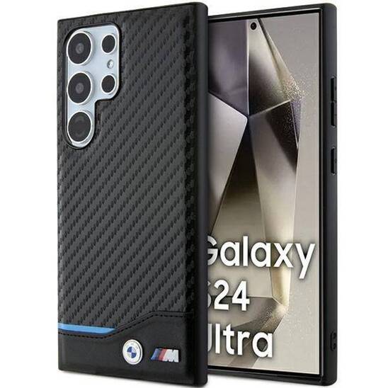 Original Case SAMSUNG GALAXY S24 ULTRA BMW Leather Carbon (BMHCS24L22NBCK) black