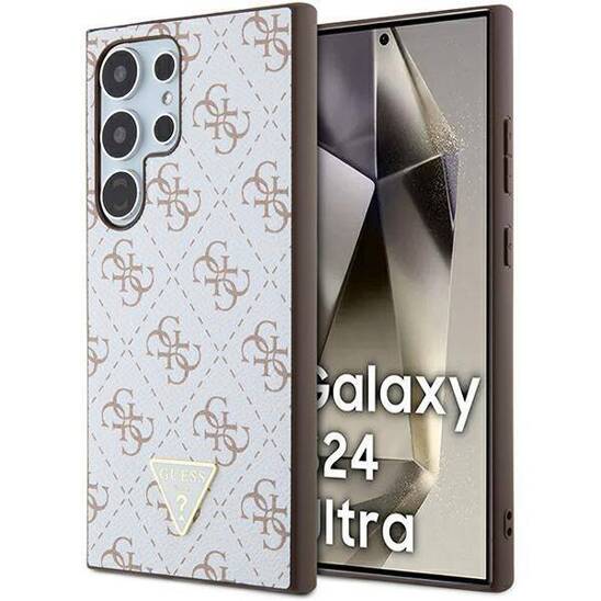 Original Case SAMSUNG GALAXY S24 ULTRA Guess Hardcase 4G Triangle Collection (GUHCS24LPG4GPH) white