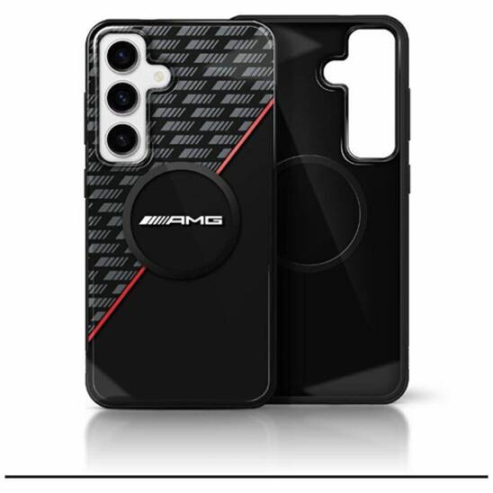 Original Case SAMSUNG GALAXY S25 AMG Double Layer Rhombs MagSafe black & red