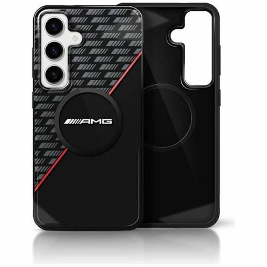 Original Case SAMSUNG GALAXY S25+ AMG Double Layer Rhombs MagSafe black & red