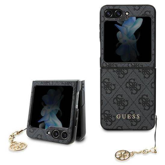 Original Case SAMSUNG GALAXY Z FLIP 5 Guess Hardcase 4G Charms Collection (GUHCZF5GF4GGR) gray