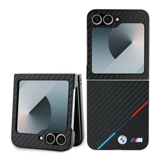 Original Case SAMSUNG GALAXY Z FLIP 6 BMW Hardcase Carbon Tricolor (BMHCZF623PUDTK) black