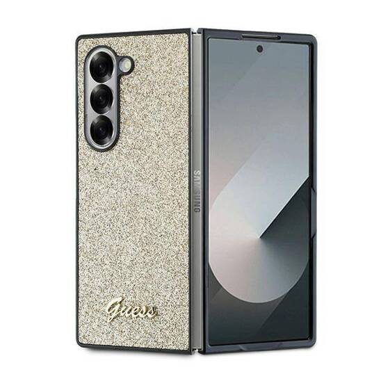 Original Case SAMSUNG GALAXY Z FOLD 6 Guess Hardcase 4G Glitter Script (GUHCZFD6HGGSHD) gold