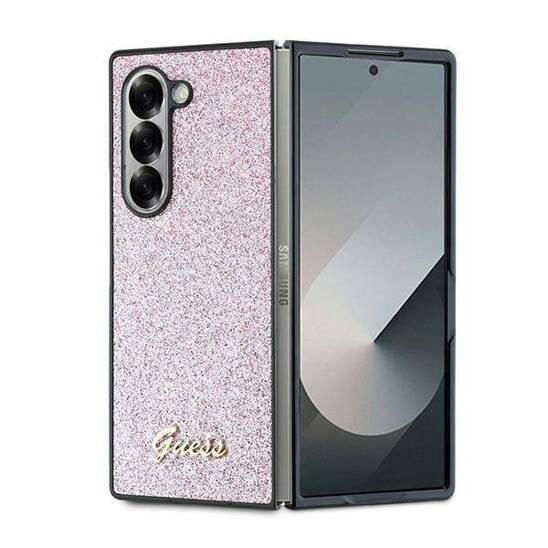 Original Case SAMSUNG GALAXY Z FOLD 6 Guess Hardcase 4G Glitter Script (GUHCZFD6HGGSHP) pink