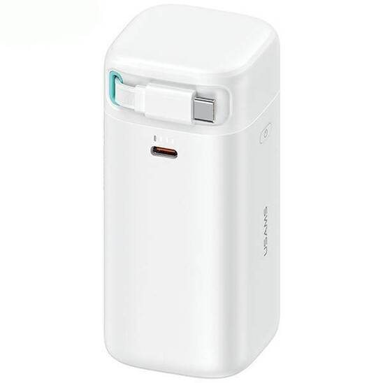 Powerbank 18000mAh PD45W with Retractable USB-C Fast Charge Cable USAMS XMF Series 20KCD21602 (US-CD216) white