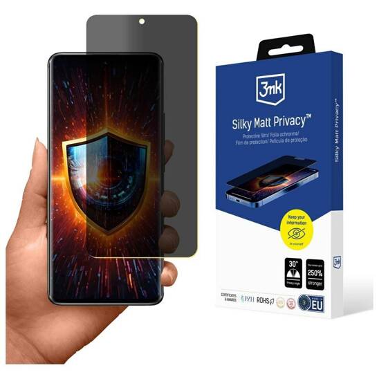 Privacy film XIAOMI REDMI NOTE 14 PRO+ Folia prywatyzująca 3MK Silky Matt Privacy