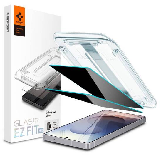 Privatizing Glass SAMSUNG GALAXY S25 ULTRA Spigen Glas.Tr ”Ez Fit” HD 2-pack Privacy