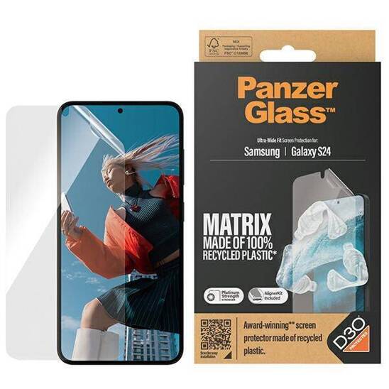 Protective Film SAMSUNG GALAXY S24 PanzerGlass Ultra-Wide Fit D30 Matrix Screen Protection with Applicator (7353)