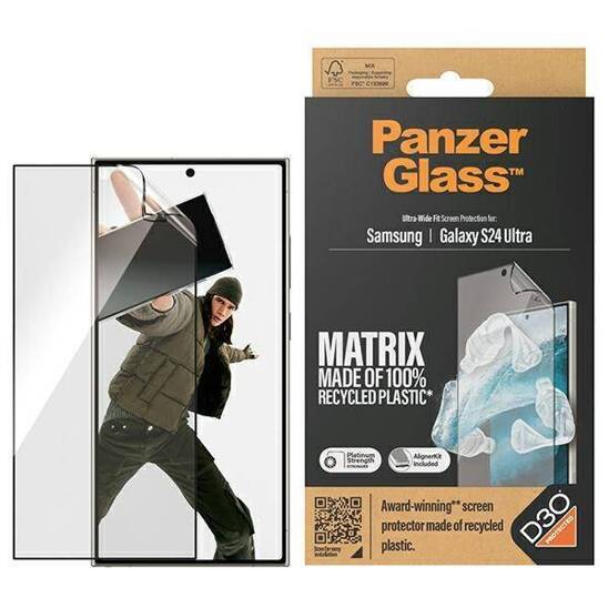 Protective Film SAMSUNG GALAXY S24 ULTRA PanzerGlass Ultra-Wide Fit D30 Matrix Screen Protection with Applicator (7355)