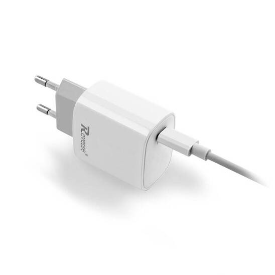 Reverse U58 20W PD 1xUSB-C Power Charger + USB-C/USB-C 3A Cable White