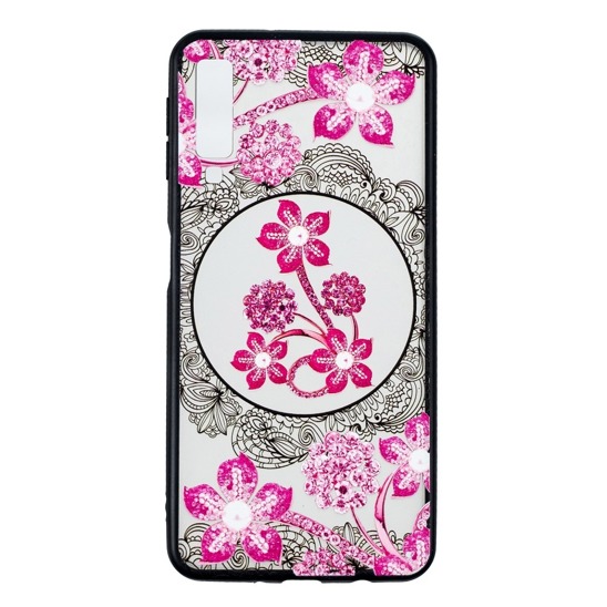 Slim Art case SAMSUNG A7 2018 pink flower