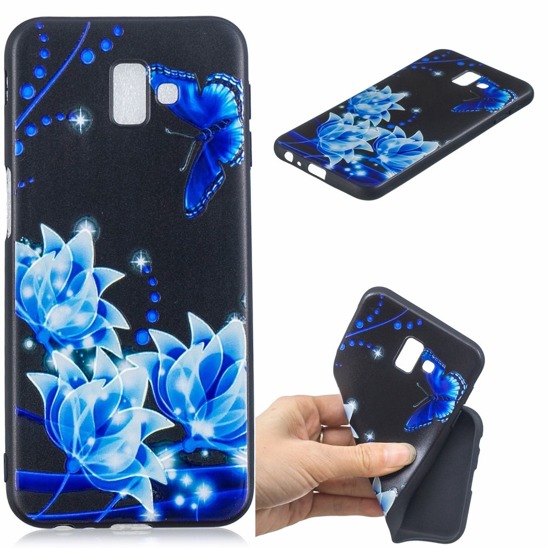 Slim Case Art SAMSUNG J6+ J6 PLUS blue flower and butterfly