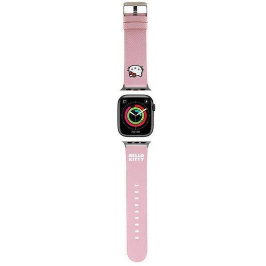 Strap for APPLE WATCH 1 / 2 / 3 / 4 / 5 / 6 / SE / 7 / 8 (38 / 40 / 41 mm) Hello Kitty Strap Kitty Head (HKAWMPGKHP) pink