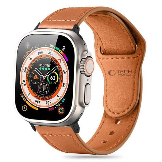 Strap for APPLE WATCH 1 / 2 / 3 / 4 / 5 / 6 / SE / 7 / 8 / 9 (38 / 40 / 41 MM) Tech-Protect NaturalFit brown