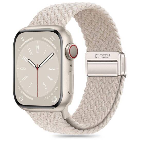 Strap for APPLE WATCH 3 / 4 / 5 / 6 / 7 / 8 / 9 / SE (38 / 40 / 41 MM) Tech-Protect Nylonmag Natural TItanium creamy