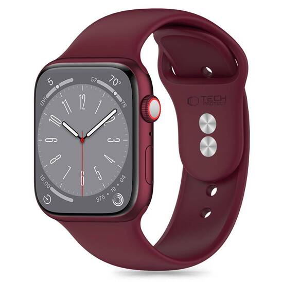 Strap for APPLE WATCH 4 / 5 / 6 / 7 / 8 / 9 / SE / ULTRA 1 / 2 (42 / 44 / 45 / 49 MM) Tech-Protect Silicone Mulberry maroon