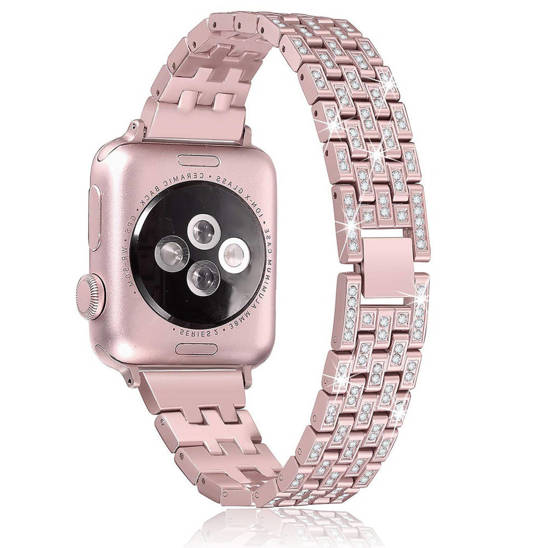 Strap for APPLE WATCH 4 / 5 / 6 / 7 / 8 / SE / ULTRA (42 / 44 / 45 / 49 MM) Diamond Bumper pink