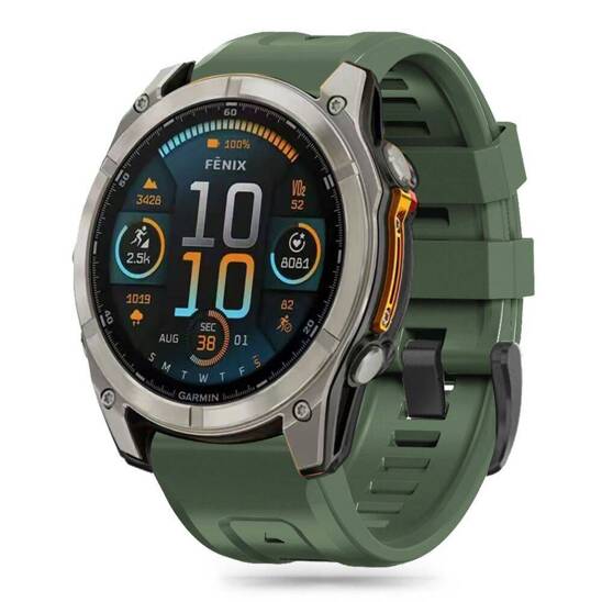 Strap for GARMIN FENIX 5 / 6 / 6 PRO / 7 / 8 / E (47MM) Tech-Protect Silicone Army green