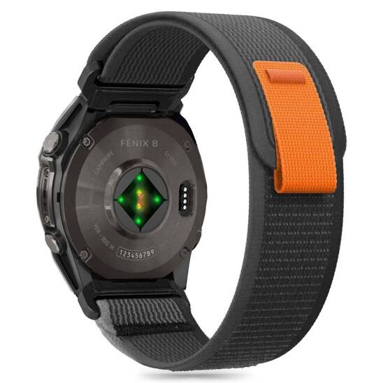 Strap for GARMIN FENIX 5X / 5X PLUS / 6X / 6X PRO / 7X / 8 (51MM) Tech-Protect Nylon black & orange