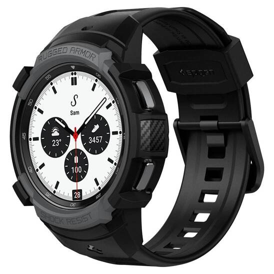 Strap for SAMSUNG GALAXY WATCH 4 CLASSIC (42MM) Spigen Rugged Armor "Pro" Charcoal Grey