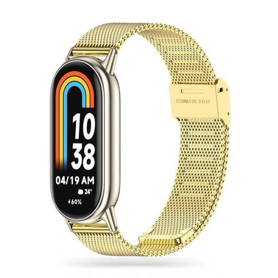 Strap for XIAOMI MI BAND 8 / 8 NFC Tech-Protect Milaneseband gold