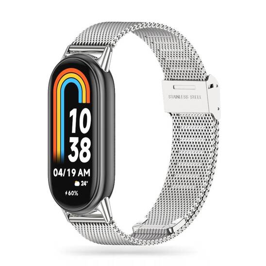 Strap for XIAOMI MI BAND 8 / 8 NFC Tech-Protect Milaneseband silver