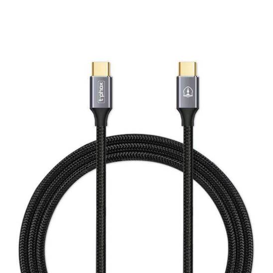 T-PHOX FENCING CABLE USB-C/USB-C 20V/5A(100W)/USB3.1/10Gbps/4K/1M BLACK