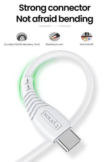 T-PHOX NATURE TYPE-C WHITE CABLE 1.2M 3A