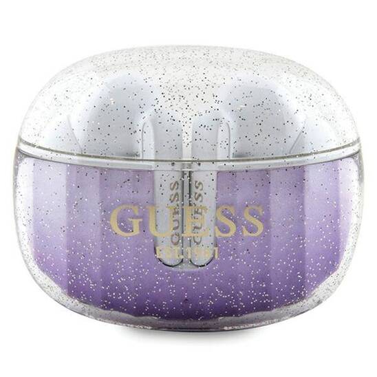 TWS Bluetooth headphones + Guess Glitter Gradient docking station GUTWSHDGKEEU purple/purple