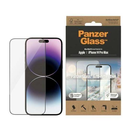 Tempered Glass 5D IPHONE 14 PRO MAX PanzerGlass Ultra-Wide Fit Screen Protection Anti-reflective Antibacterial Easy Aligner Included (2790)