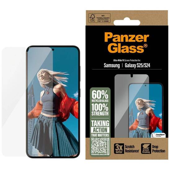 Tempered Glass 5D SAMSUNG GALAXY S25 PanzerGlass Ultra-Wide Fit