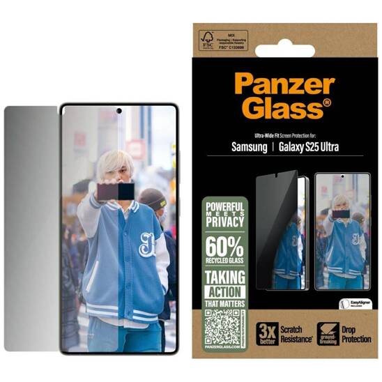 Tempered Glass 5D SAMSUNG GALAXY S25 ULTRA PanzerGlass Privacy Screen Protector Ultra-Wide Fit