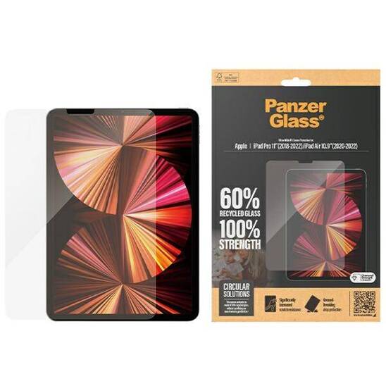 Tempered Glass APPLE IPAD PRO 11" 2018-2022 / AIR 10.9" 2020-2022 PanzerGlass Ultra-Wide Fit Screen Protection Antibacte 2847