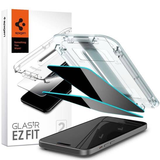 Tempered Glass APPLE IPHONE 15 PLUS Spigen Glas.tr "EZ Fit" Privacy 2-pack