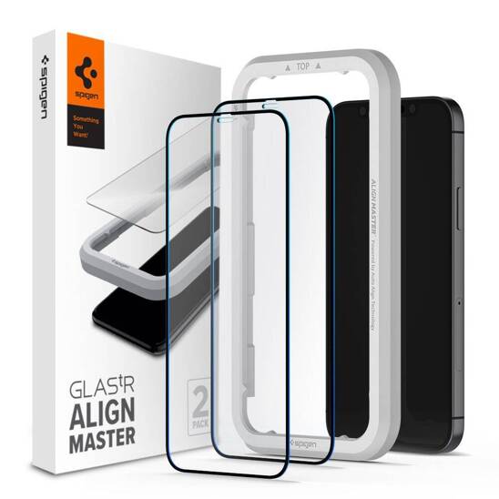 Tempered Glass IPHONE 12 / 12 PRO Spigen ALM Glass FC 2-pack black