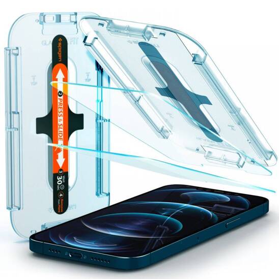Tempered Glass IPHONE 12 PRO MAX Spigen Glas.tr "EZ Fit" 2-Pack