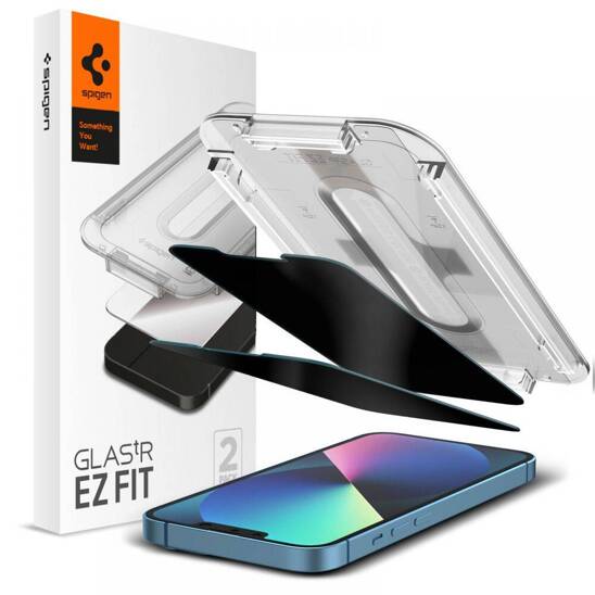 Tempered Glass IPHONE 13 PRO MAX Spigen Glas.tr "EZ Fit" 2-Pack Privacy