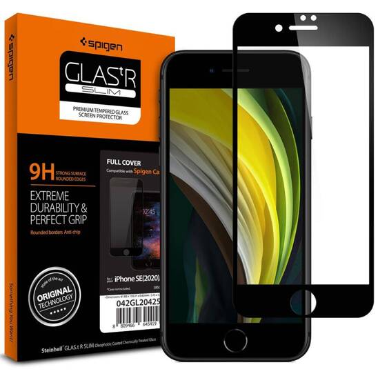 Tempered Glass IPHONE SE 2022 / SE 2020 / 7 / 8 Spigen ALM Glass FC black