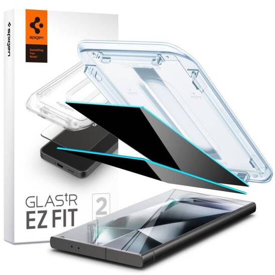 Tempered Glass SAMSUNG GALAXY S24 ULTRA Spigen Glas.tr "EZ Fit" Privacy 2-pack