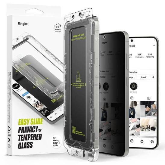 Tempered Glass SAMSUNG GALAXY S25+ Ringke Easy Slide Privacy 2-Pack