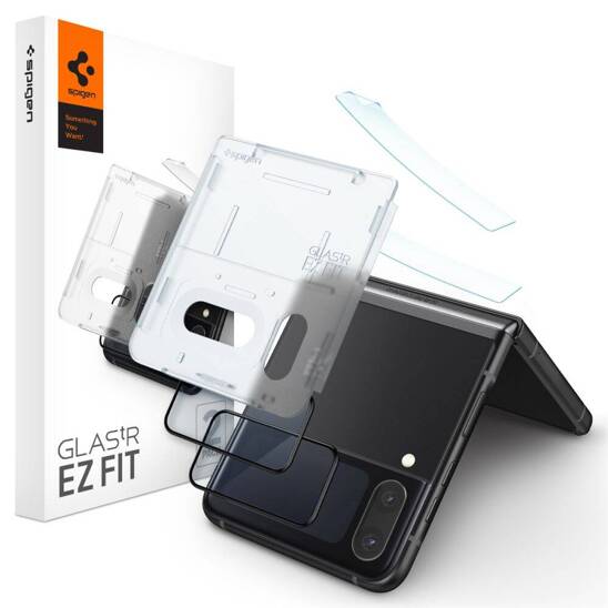 Tempered Glass SAMSUNG GALAXY Z FLIP 4 Spigen Glass FC ”EZ FIT” + Hinge Film 2-pack black